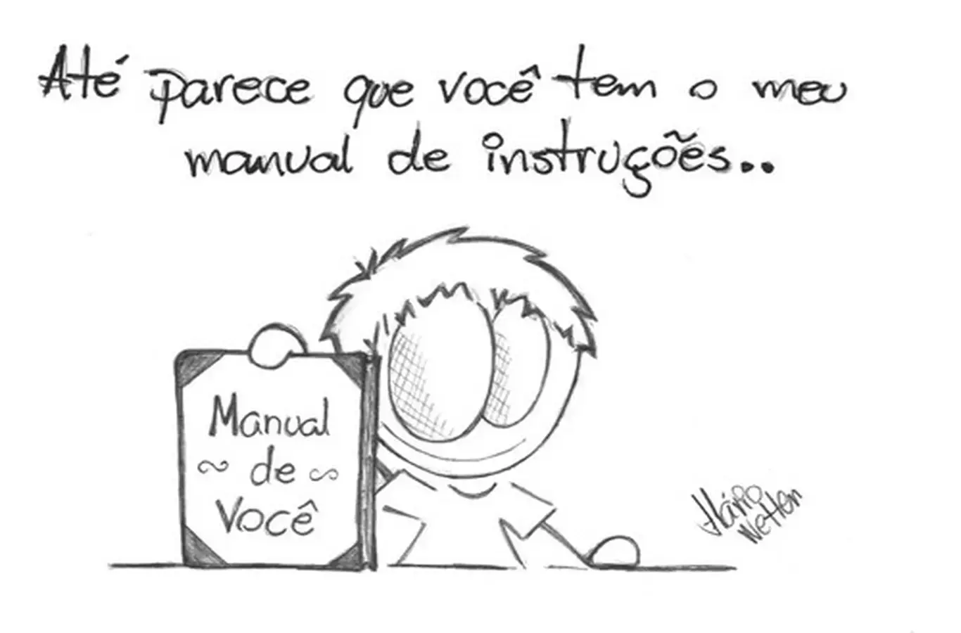 charge com fala e desenho falando de manual de instruções um dos tipos textual