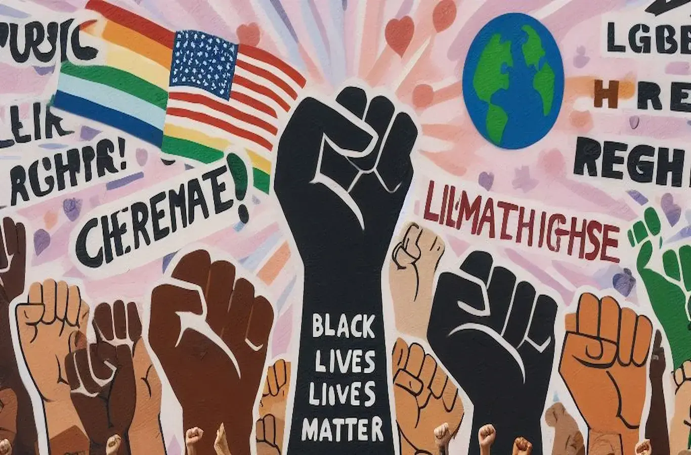 braços levantados como símbolo da luta negra representando o que é cidadania